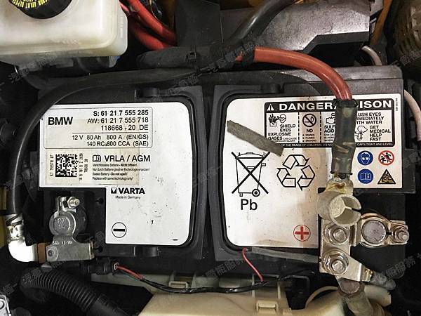 【台北】BMW MINI寶馬迷你 Mini Hatch Cooper S F56 2015年 原廠電瓶 德製VARTA華達 AGM 80AH 800A(EN) 更換 汽車電池 法製EXIDE埃克塞德 AGM EK800 80AH 800A(EN)