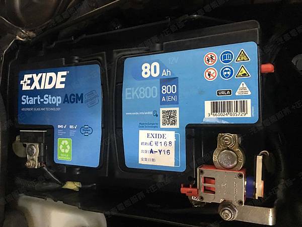 【台北】MERCEDES BENZ賓士 GLA-Class GLA200 CDI 柴油版 X156 2015年 原廠電瓶 德製VARTA華達 AGM 80AH 800A(EN) 更換 汽車電池 法製EXIDE埃克塞德 AGM EK800 80AH 800A(EN)