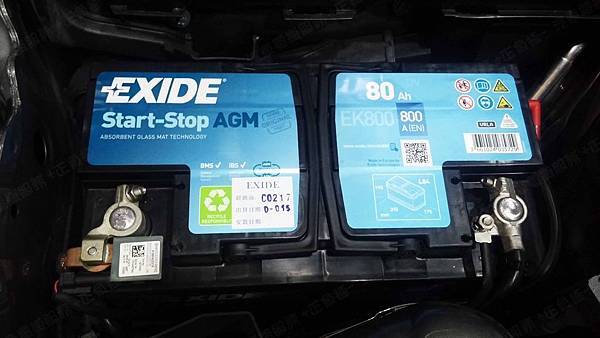 【台北】MERCEDES BENZ賓士 C-Class Sedan C200 CGI W204 2010年 汽車電瓶 原廠 德製VARTA華達 AGM 80AH 800A(EN) 更換 法製EXIDE埃克塞德 AGM EK800 80AH 800A(EN)