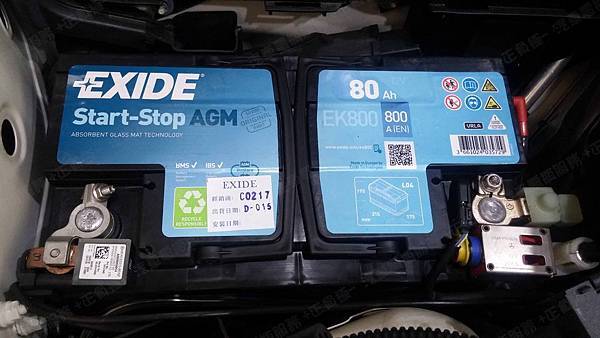 【台北】MERCEDES BENZ賓士 C-Class Sedan C200 BlueEFFICIENCY W204 2012年 汽車電瓶 原廠 BENZ AGM 80AH 800A(EN) 更換 法製EXIDE埃克塞德 AGM EK800 80AH 800A(EN)