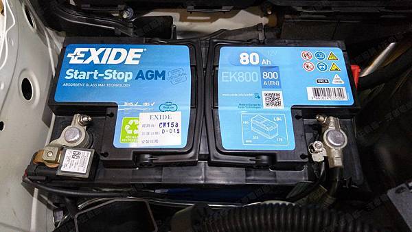 【台北】MERCEDES BENZ賓士 GLK-Class GLK220 CDI 柴油版 X204 2010年 汽車電瓶 原廠 德製VARTA華達 AGM 80AH 800A(EN) 更換 法製EXIDE埃克塞德 AGM EK800 80AH 800A(EN)