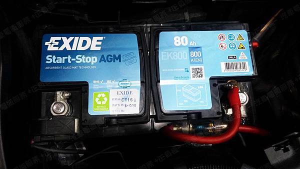 【台北】MERCEDES BENZ賓士 C-Class Sedan C280 W204 2007年 汽車電瓶 原廠 德製VARTA華達 84AH 700A(EN) 更換 法製EXIDE埃克塞德 AGM EK800 80AH 800A(EN)