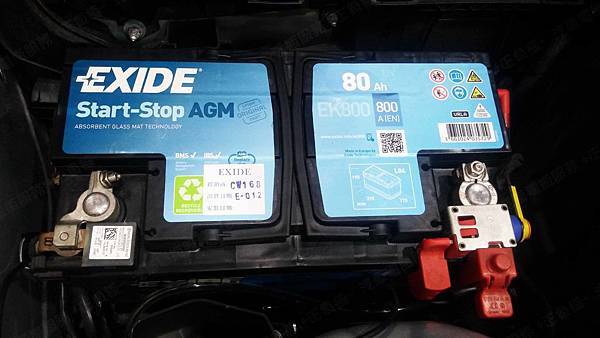 【台北】MERCEDES BENZ賓士 CLS-Class CLS350 AMG W218 2012年 汽車電瓶 原廠 德製VARTA華達 AGM 80AH 800A(EN) 更換 法製EXIDE埃克塞德 AGM EK800 80AH 800A(EN)