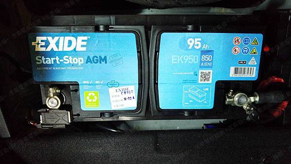 【台北】MERCEDES BENZ賓士 C-Class Sedan C220 CDI 柴油版 W204 2008年 汽車電瓶 原廠 德製VARTA華達 AGM 95AH 850A(EN) 更換 法製EXIDE埃克塞德 AGM EK950 95AH 850A(EN)