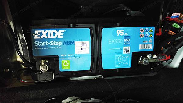 【台北】MERCEDES BENZ賓士 CLS-Class CLS63 AMG W219 2007年 汽車電瓶 原廠 德製VARTA華達 AGM 95AH 850A(EN) 更換 法製EXIDE埃克塞德 AGM EK950 95AH 850A(EN)