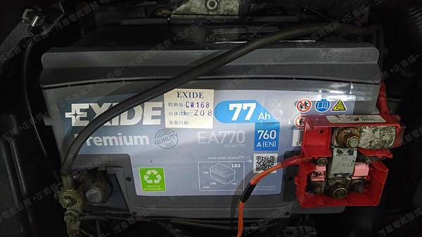 【台北】RENAULT雷諾 SCENIC 1.6 2004年 汽車電瓶 原車 韓製H&D BATTERY 66AH 590A 更換 法製EXIDE埃克塞德 碳合金 EA770 77AH 760A(EN)