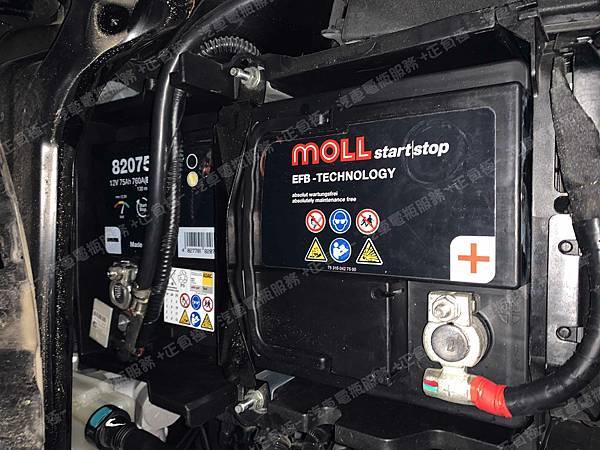 【台北】FORD福特 Kuga EcoBoost 245 CP360 2019年 原廠電瓶 VARTA華達 EFB 75AH 700A(EN) 更換 汽車電池 德國MOLL莫爾 EFB 82075 75AH 760A(EN) 【到府安裝】 IMG_0558