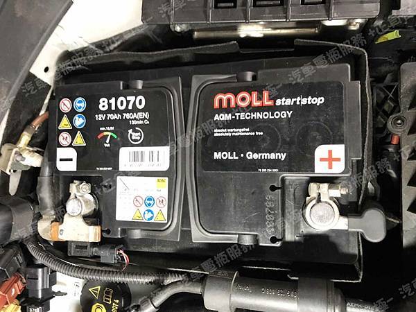 【台北】SKODA斯柯達 Superb Sedan 2.0 TDI 柴油版 2016年 原廠電瓶 德製MOLL莫爾 AGM 68AH 680A(EN) 更換 汽車電池 德國MOLL莫爾 AGM 81070 70AH 760A(EN) IMG_2316