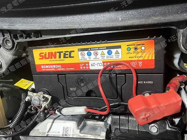 【台北】TESLA特斯拉 Model 3 Performance 2019年 原廠輔助12V小電池 韓國ATLASBX 45AH 更換 汽車電池 韓國SUNTEC 鈣合金 55B24LS 45AH 430A 【到府安裝】 IMG_1989