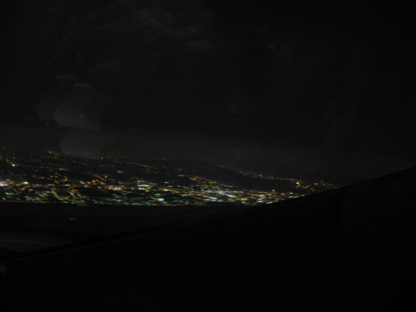 night view from plane