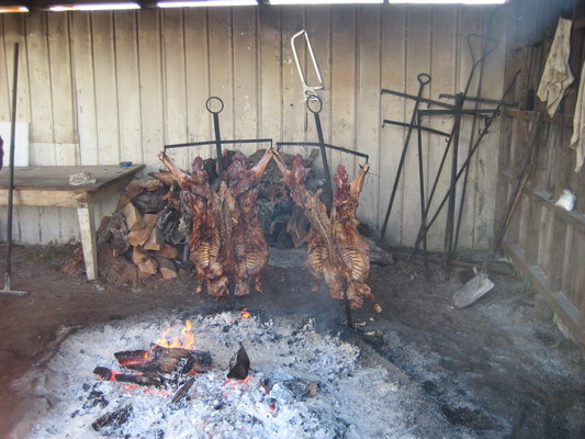 烤全羊 Asado patagonico (Estancia Puerto Consuelo, Patagonia, Chile)