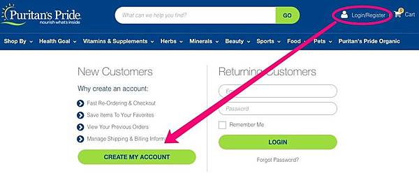 Puritan's Pride (普瑞登)最新訂購教學-註冊