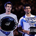 Runner-up Andy Murray and champion Novak Djokovic 