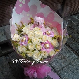 [AC019] 愛是鞦韆__20朵白玫瑰花束$1499.jpg