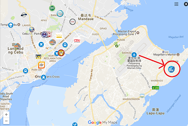 宿霧機場到first englishvm,學校 first english academic map