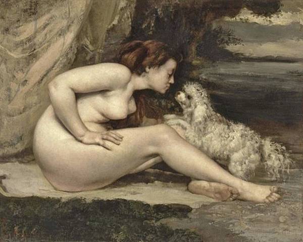 32 庫爾培 Gustave Courbet  裸女與小狗(1819-1877).JPG