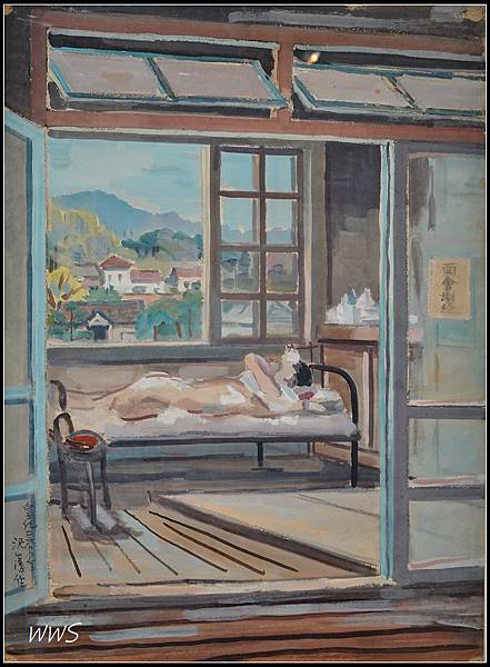 50李澤藩 病房 1940 水彩 李澤藩美術館藏