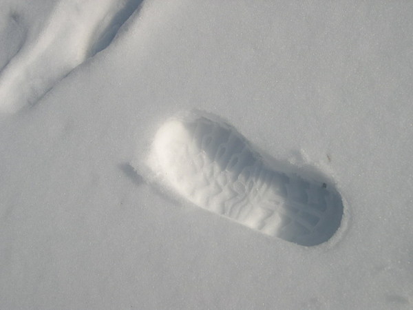 每次到雪地就一定要留下腳印