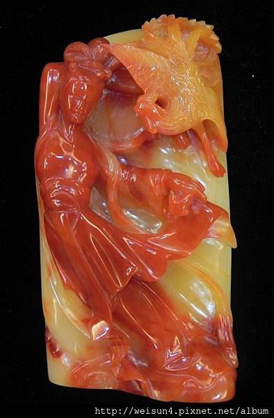 壽山石_芙蓉蠟燭紅_鳳凰仙女_葉敬攸_DSCN8934