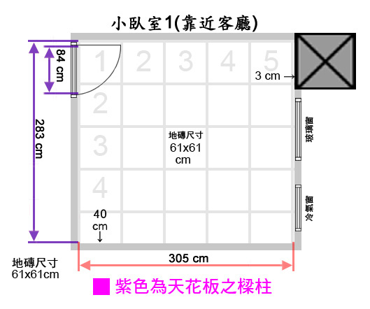 02_小臥室1_平面尺寸