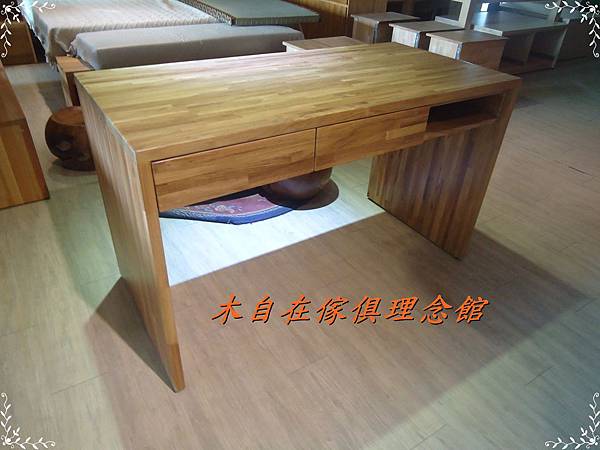 柚木兩抽單格書桌1.JPG 柚木兩抽單格書桌1.JPG