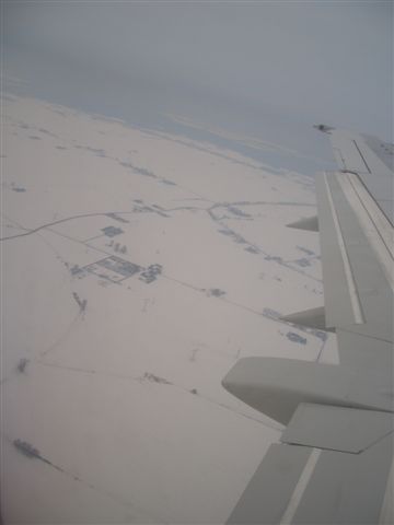 飛機外的雪景