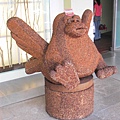 Penguin made of coffee beans
