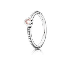 Heart silver ring with rose pink synthetic sapphire 單購1920元