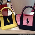 POLO RALPH LAUREN 帆布手提袋 小款黃X深藍 與 粉X藍色 含運1950元 尺寸約34*14*24公分