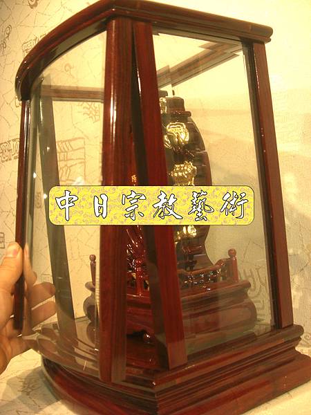 E3507.紫檀蓮花祖龕(一尺貼金).JPG