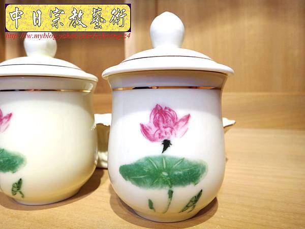 F2710.神桌佛桌佛具精品~長盤蓮花供杯(牙白色).JPG