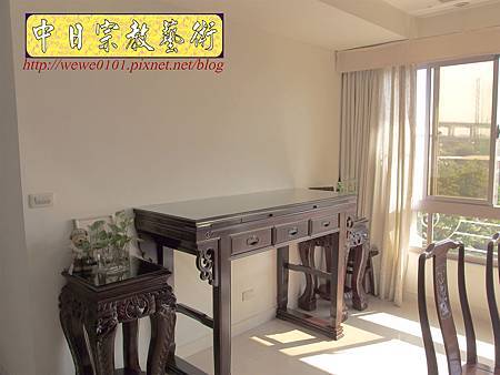 N23902.5尺1明式神桌 圓心經木雕佛桌聯.JPG N23902.5尺1明式神桌 圓心經木雕佛桌聯.JPG