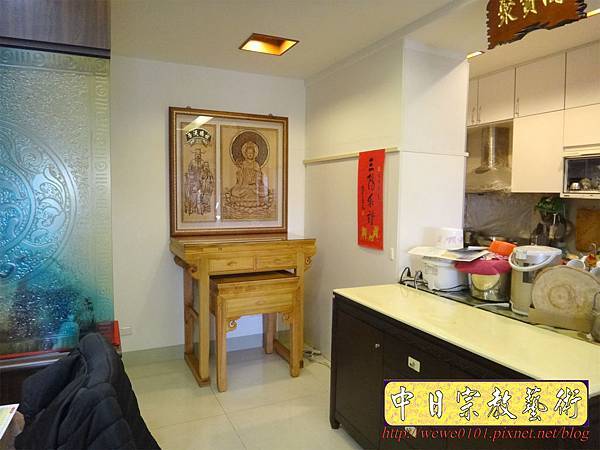 N25411.台灣檜木神桌 三尺六實木雕刻觀世音菩薩 福祿壽神聯佛聯.JPG