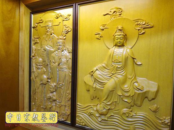 P1406.半櫥式現代佛櫥 特製佛櫥 公媽櫥 半浮雕佛祖聯.JPG
