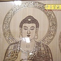 A15903.現代神桌佛像聯對~雷射雕刻西方三聖木雕聯.JPG