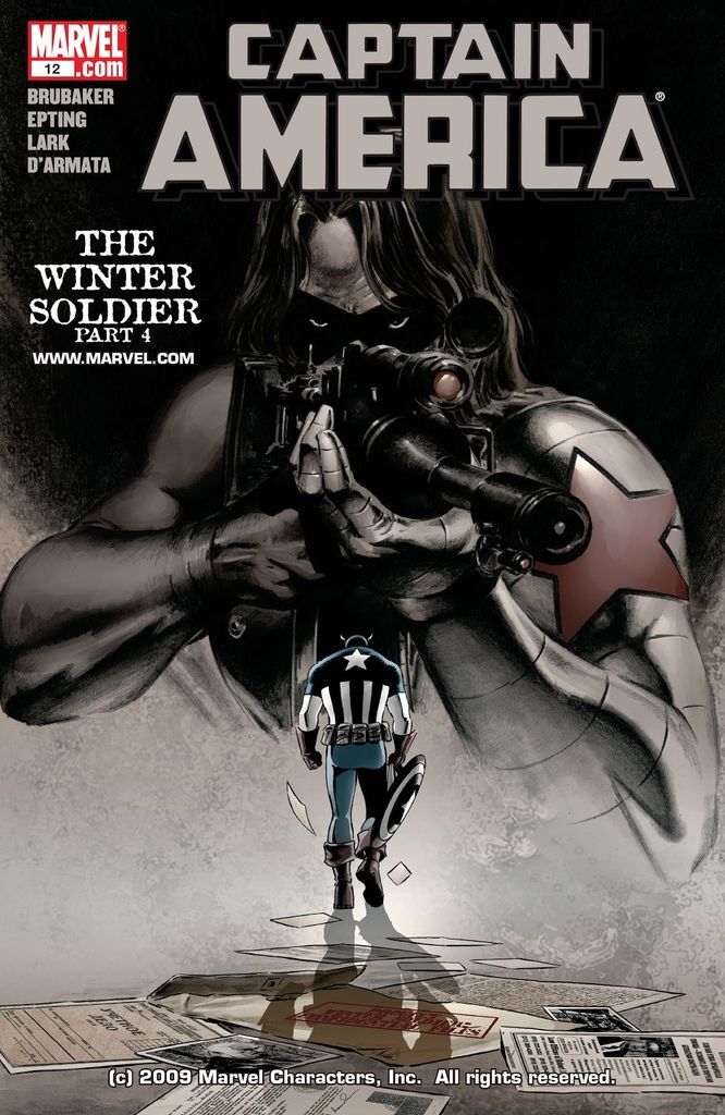 ..RCO001(Issue-12)(January 2005，Rogers, now employed by S.H.I.E.L.D., discovers Bucky alive，Marvel第一次推出一部標題與特定漫畫故事掛勾的電影，詹姆斯˙卡麥隆認為十分有趣)