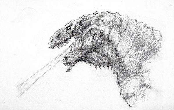 .......Concept_Art_-_GODZILLA_Fire_Breath(1998，Godzilla atomic breath concept art by Patrick Tatopoulos).jpg