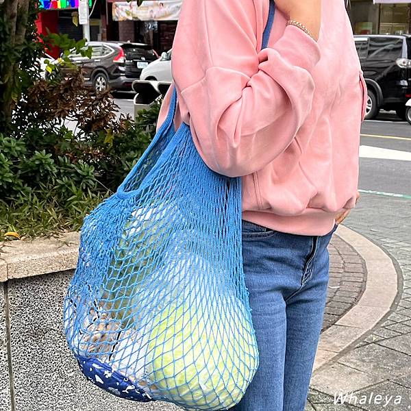 【好物視角】仁舟淨塑｜喜福棉網包—鯨魚款長提把｜為取代塑膠袋