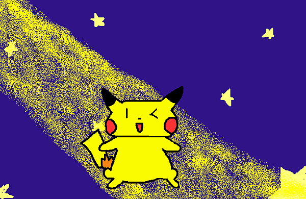 星空とピカチュウ