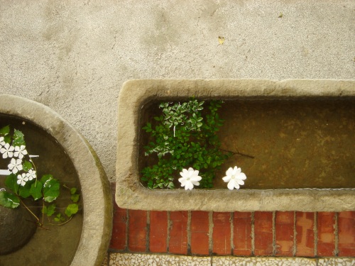 華陶窯。石臼 花兒
