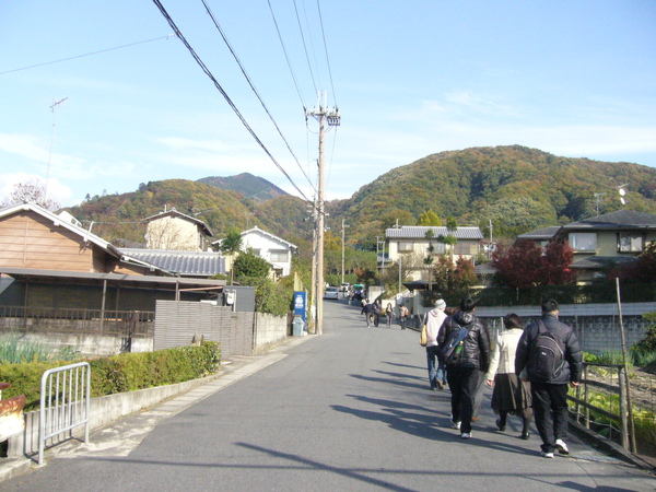 開始爬山,十分鐘吧