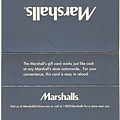 Marshalls Gift Card 外觀背面