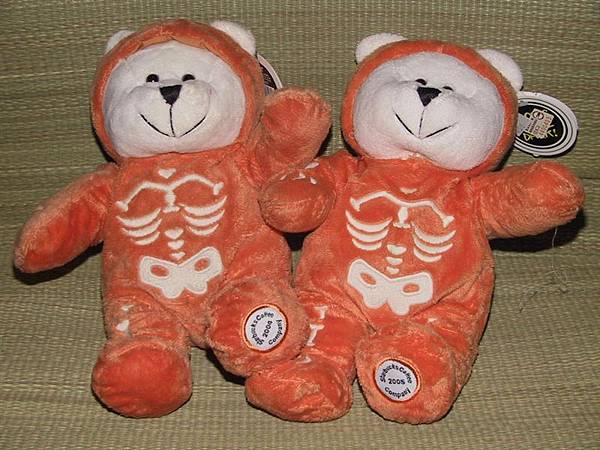 2004年萬聖節骷顱橘熊跟2005年台灣地區販售的萬聖節骷顱橘熊