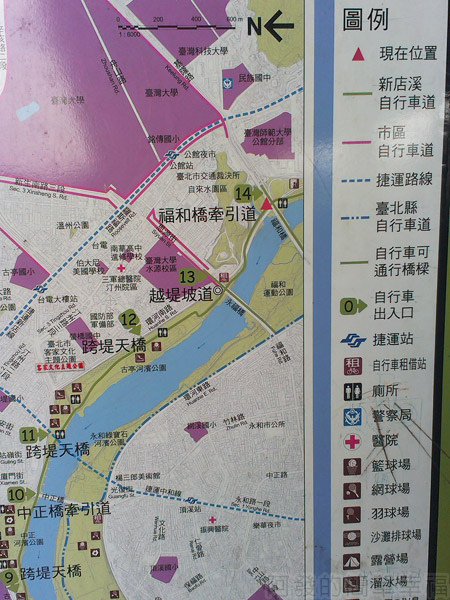 古亭河濱公園12自行車道地圖