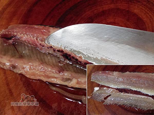 日式照燒秋刀魚04-片下腹部整片魚刺