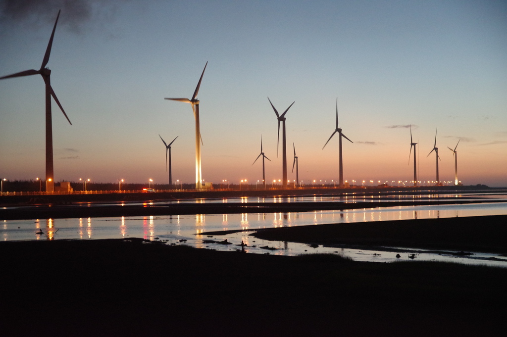 高美濕地，風車大道