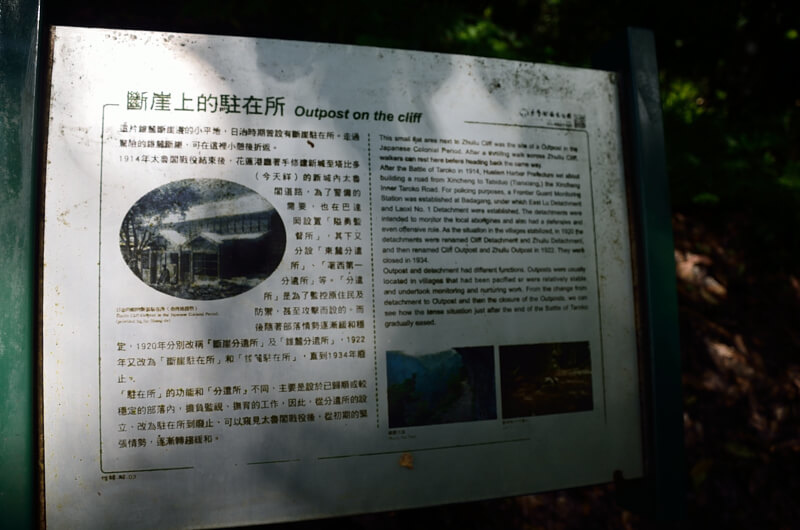 錐麓古道 斷崖駐在所 折返點 錐麓古道 斷崖駐在所 折返點