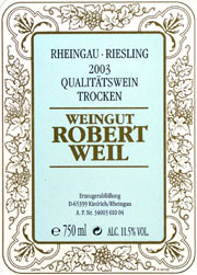 Robert Weil TRocken Label