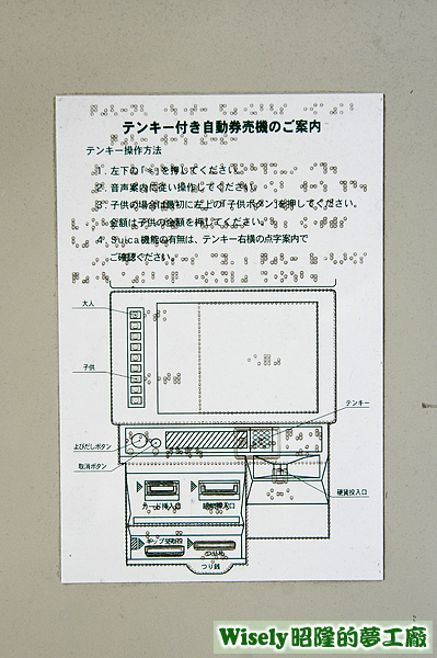 テンキー付き自動券売機のご案內說明