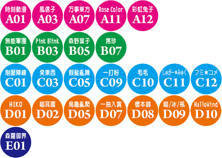 ACC2社團攤位點數貼紙